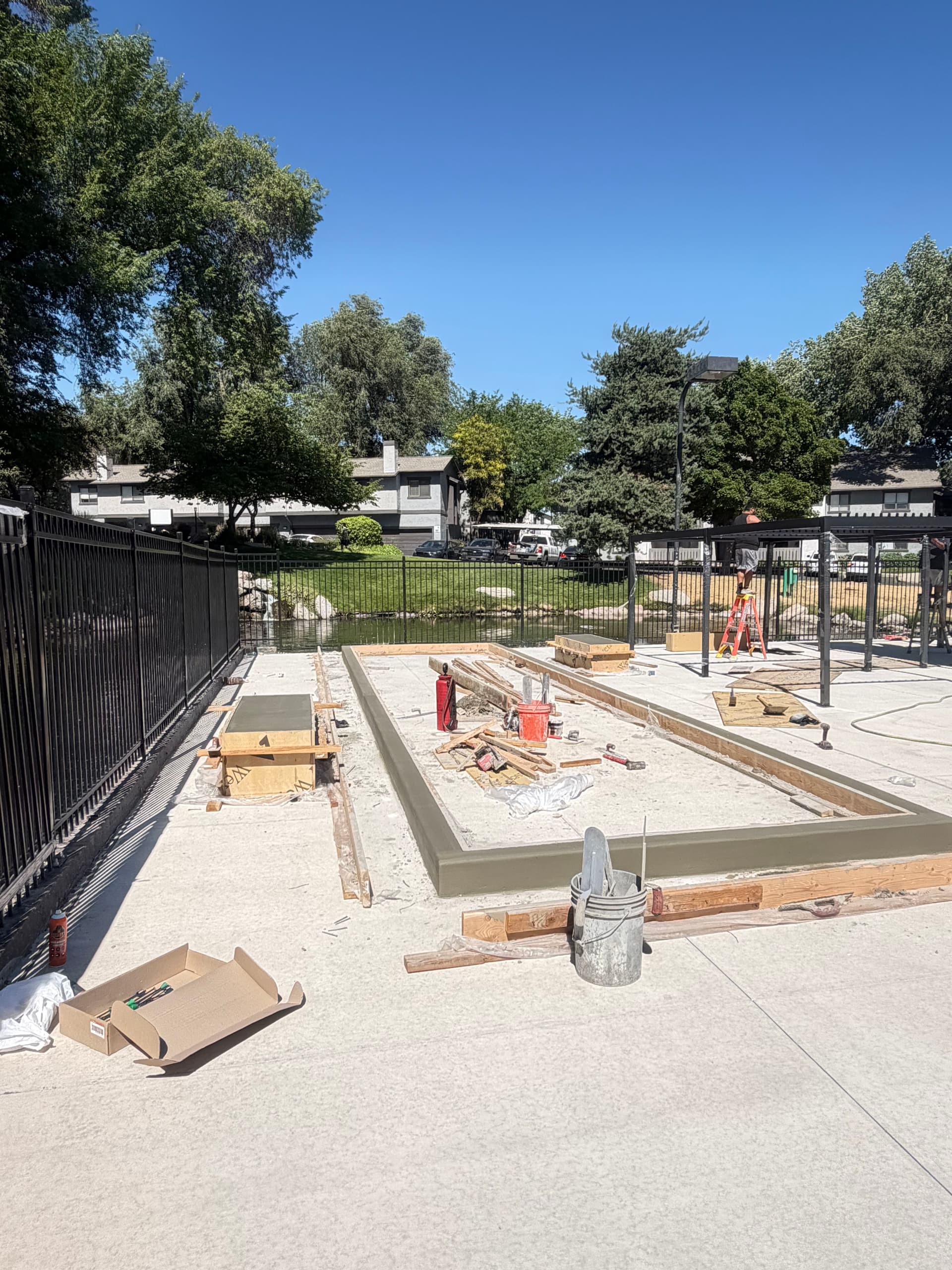 Custom Cornhole Court Build at Springs of Country Wood Apartments image