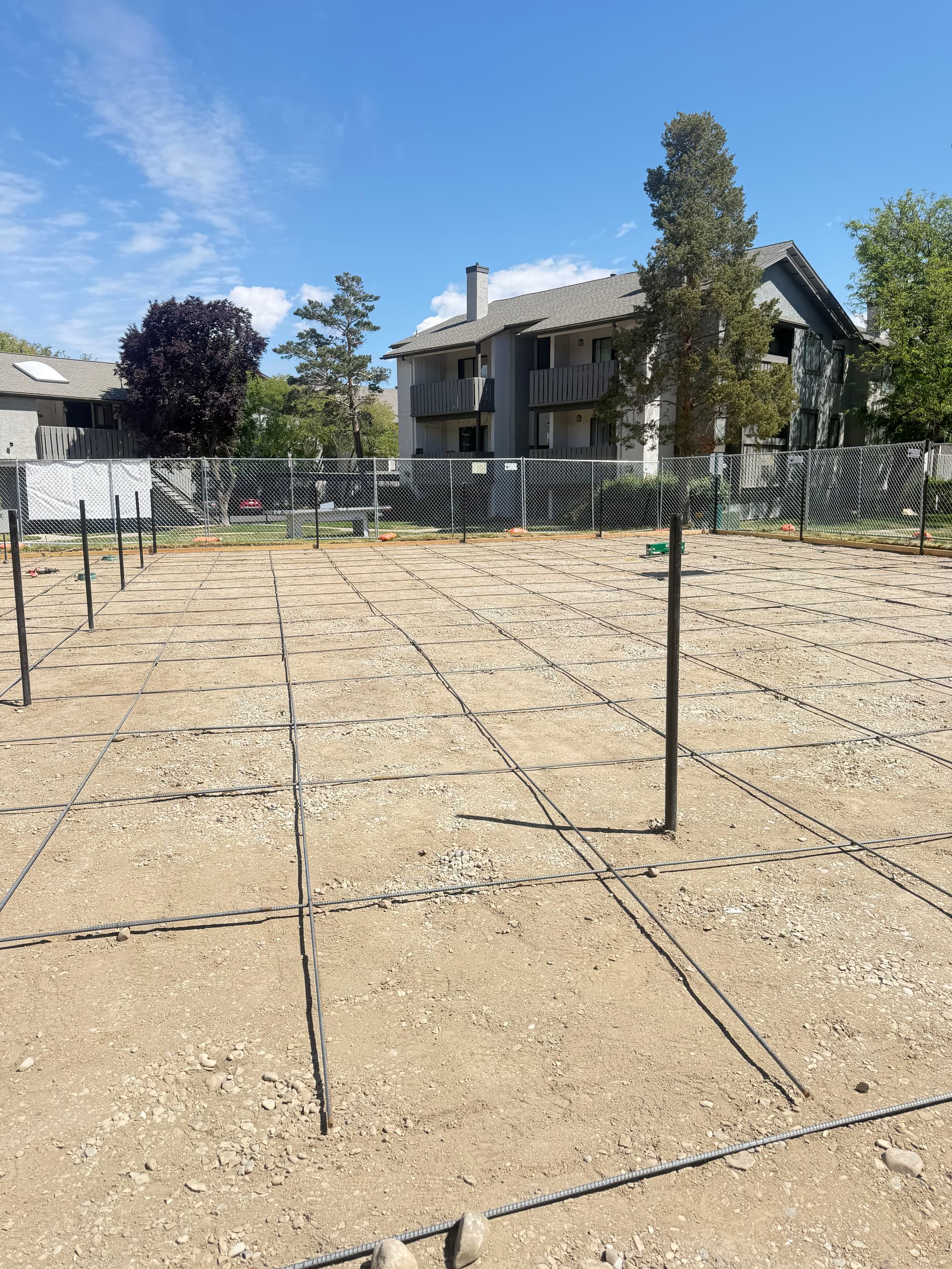 Gallery photos for Concrete Work in Progress - Rebar Grid and Posts Are Set: Image #1