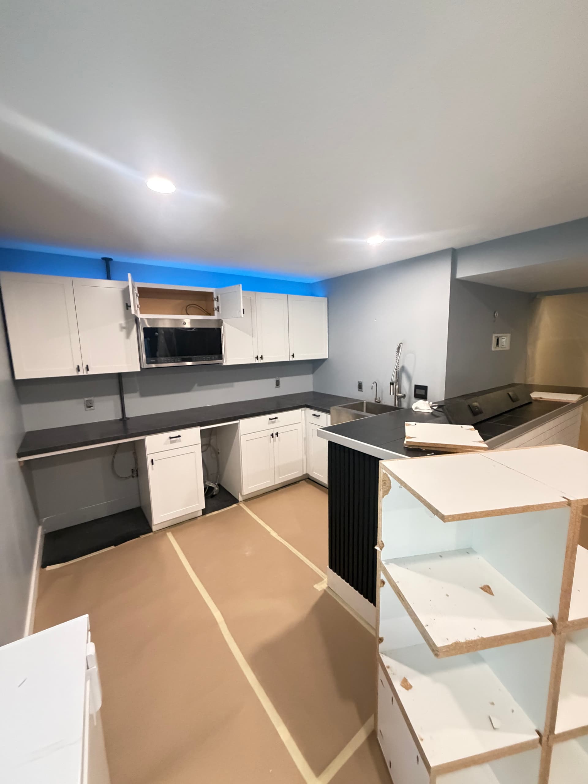 Basement Kitchenette Build in Progress image