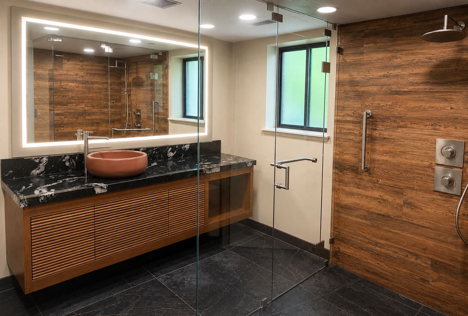 From Cramped Tub Alcove to Full Spa Shower Experience image