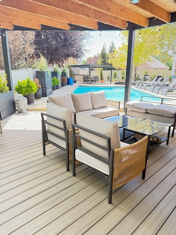 Backyard Oasis with Pergola and Pool image